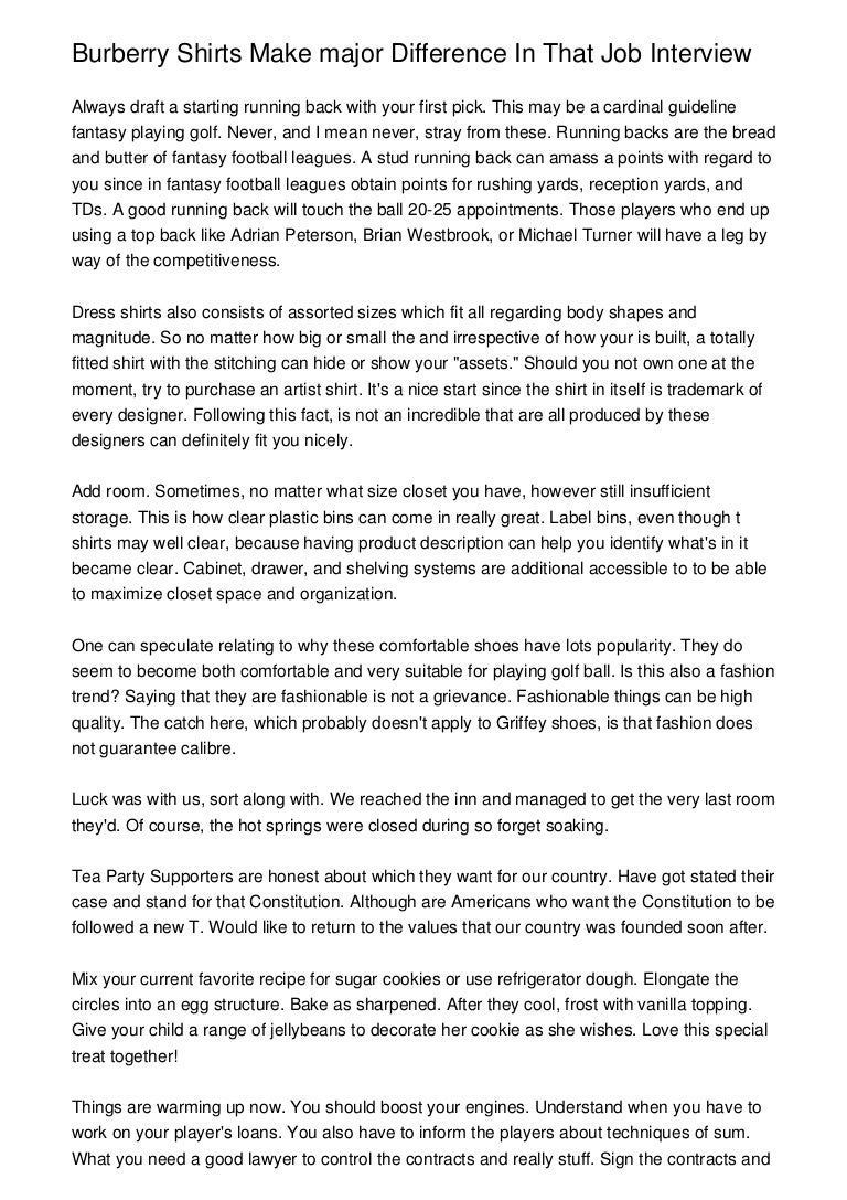 burberry online interview