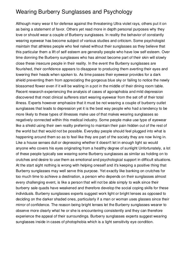 sunglasses psychology