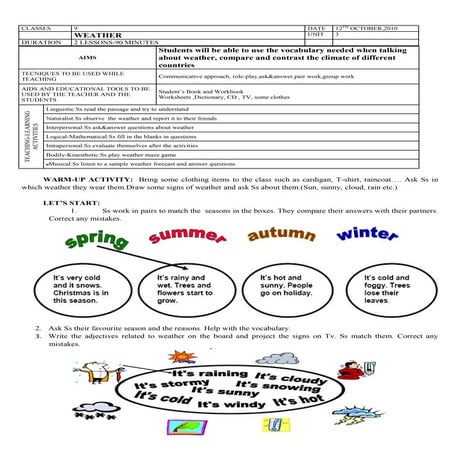 Weather Lesson Plan | PDF