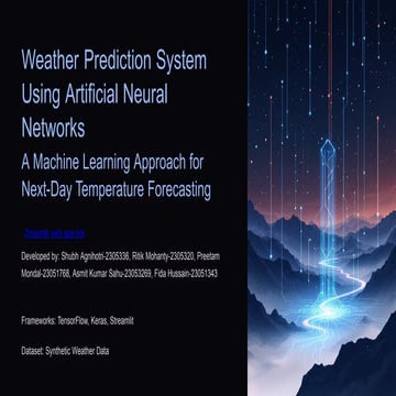 Weather Prediction System using Machine Learning | PPTX