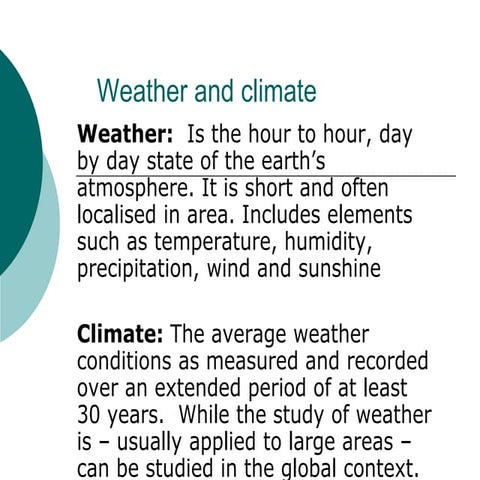 Weather and climate
