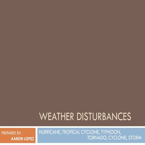 Weather disturbances
