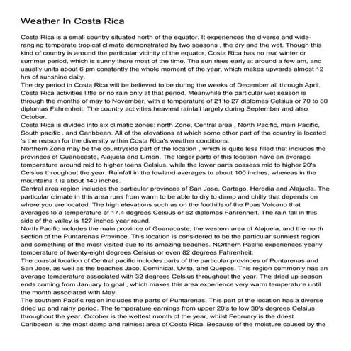 Weather In Costa Rica | PDF