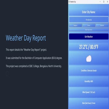 Weather Dashboard UI Weather Dashboard UI | PPTX