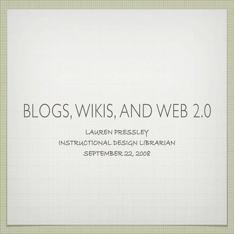 blogs and wikis