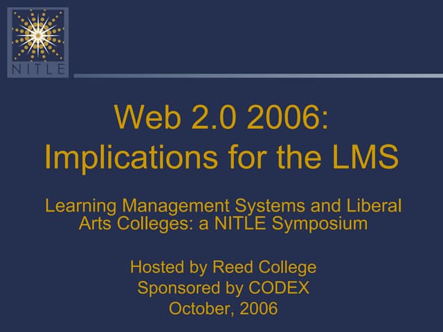 Web 2.0 and the LMS