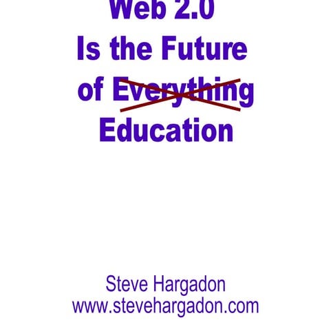 (New) Web 2.0 Is the Future of Education (Slides Only)