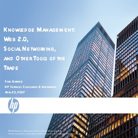 La gestión del conocimiento: la Web 2.0, Redes Sociales, y otras herramientas