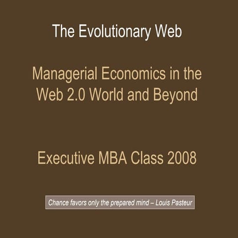 Web 2.0 Managerial Economics