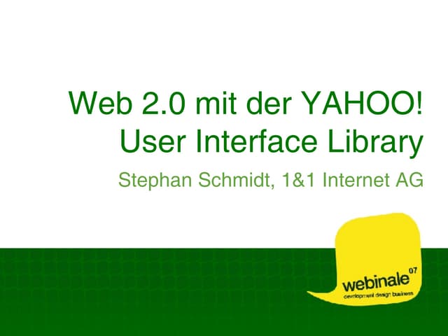 Web 2.0 Mit Der Yahoo User Interface Library