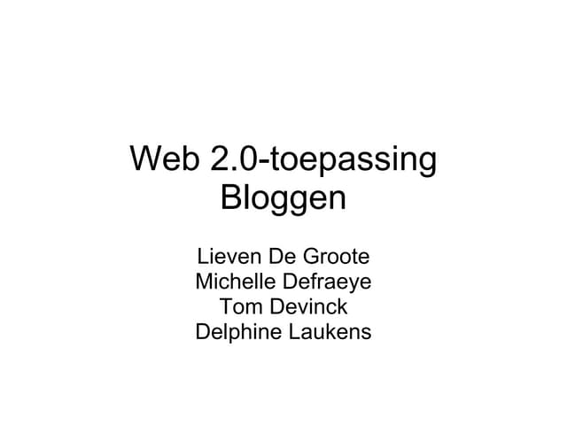 Web 2.0 Toepassing