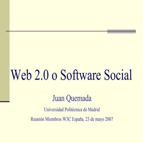 Web 2.0, W3C y Software Social