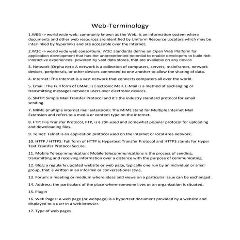 Web Terminology | PDF