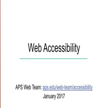 Web Accessibility