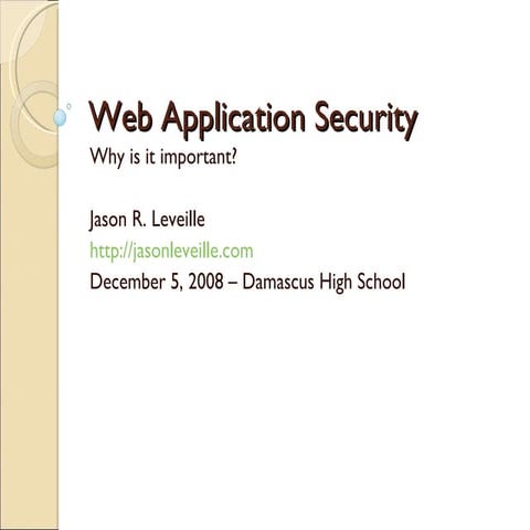 Web Application Security | PPT