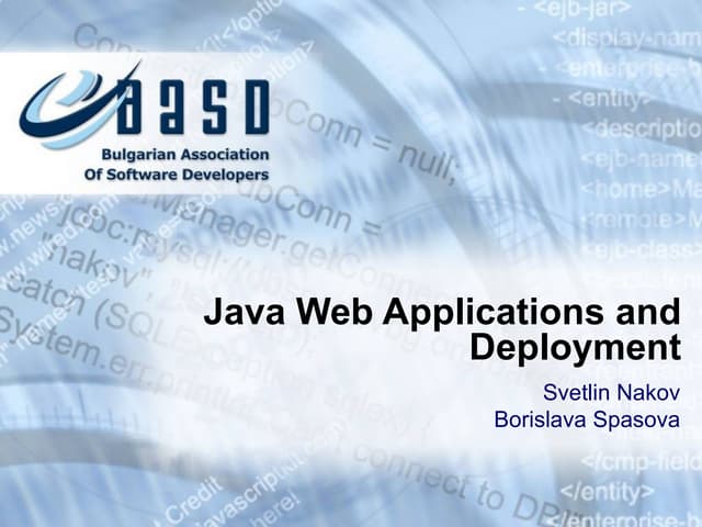 Web Applications and Deployment