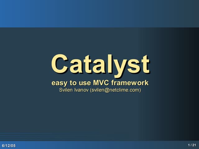 Web applications with Catalyst