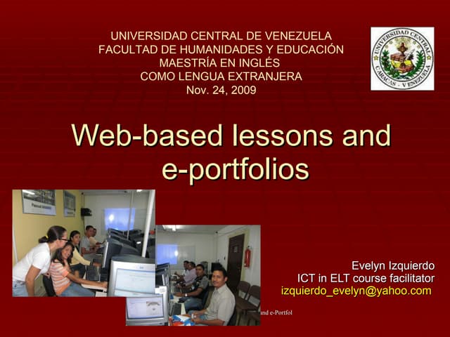 Web-based lessons and e-portfolios