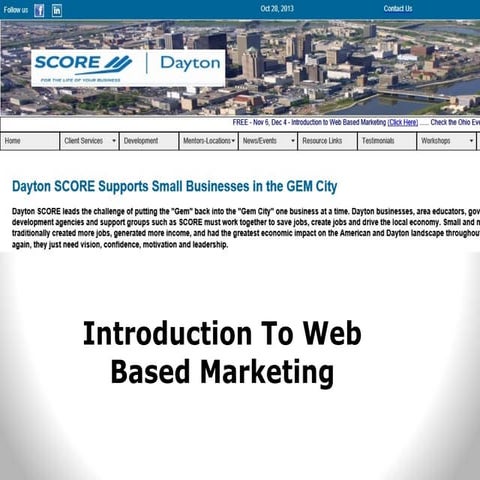 Web basedmarketing Dayton SCORE 12 4 2013