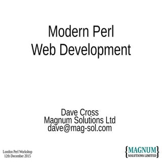 Modern Web Development with Perl