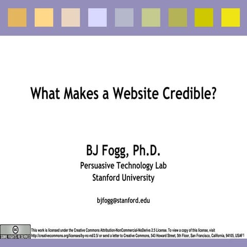 Web Credibility - BJ Fogg - Stanford University