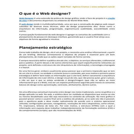 O que é Web Designer?