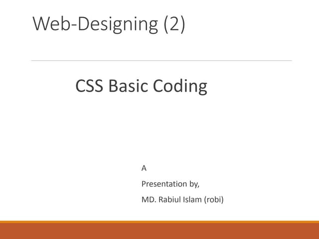 Web designing (2) - CSS Basic Coding