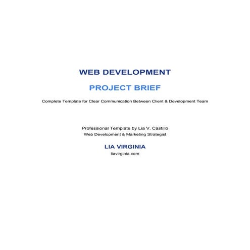 Comprehensive Web Development Project Brief Template for Client ...