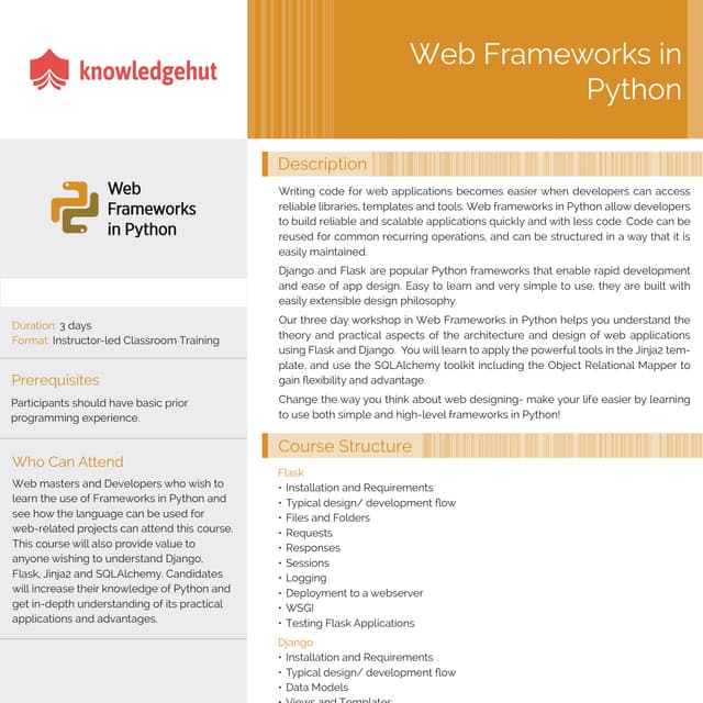Web frameworks in python