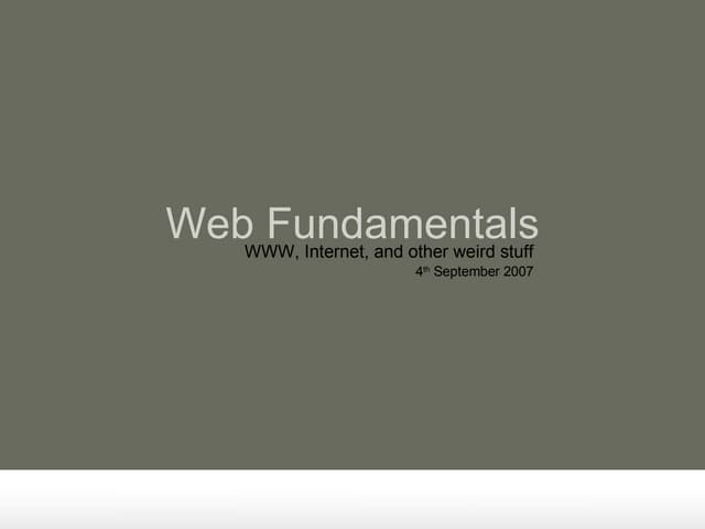 Web Fundamentals