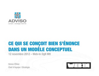 Ce qui se conçoit bien s'énonce dans un modèle conceptuel (par Simon Éthier |...