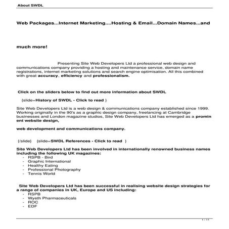 Web Packages...Internet Marketing....Hosting 