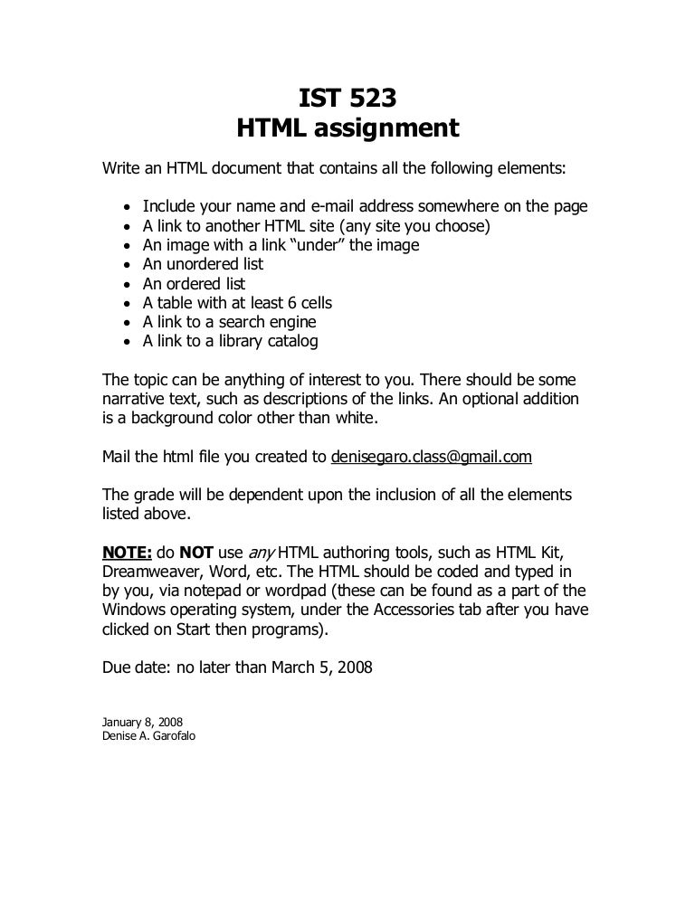 Web design assignment pdf picture