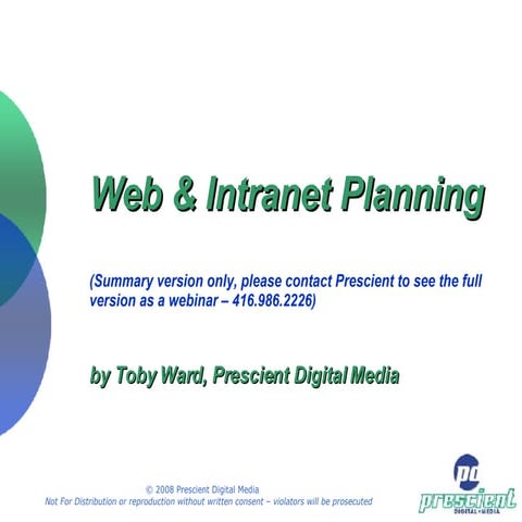 Web & Intranet Planning Workshop (half day)