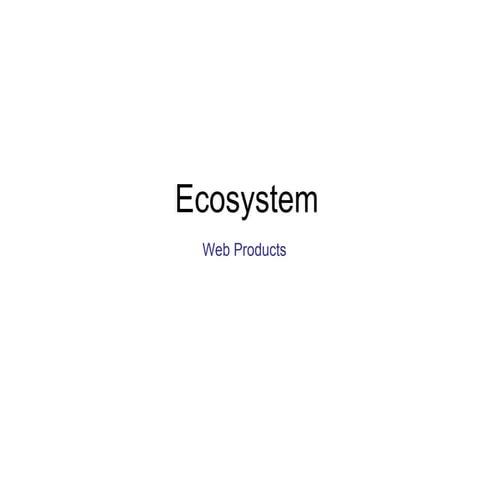 Web Products Ecosystem | PPT