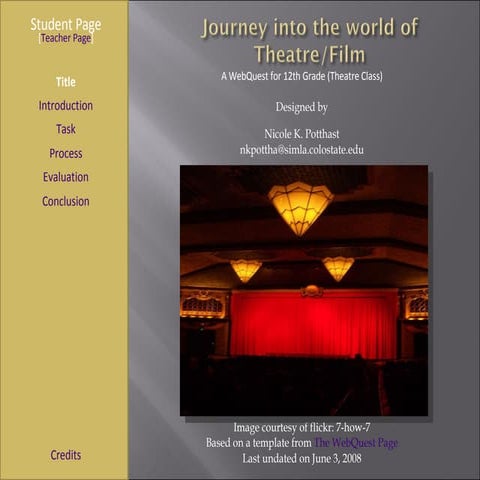 Journey Into the World of Theatre/Film