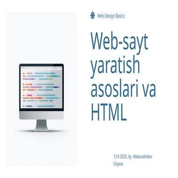 html va css da sayt yaratish