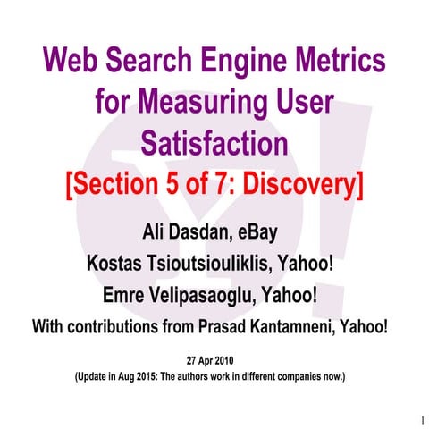 Web search-metrics-tutorial-www2010-section-5of7-discovery
