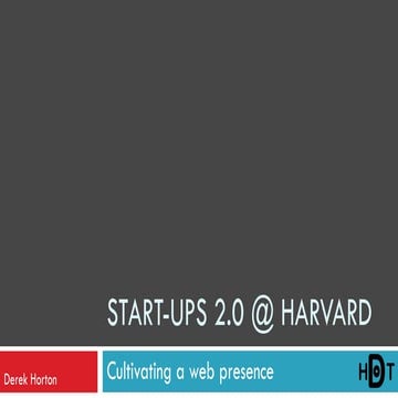 Startup Harvard Part 3 (Derek)