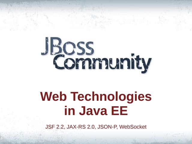 Web Technologies in Java EE 7