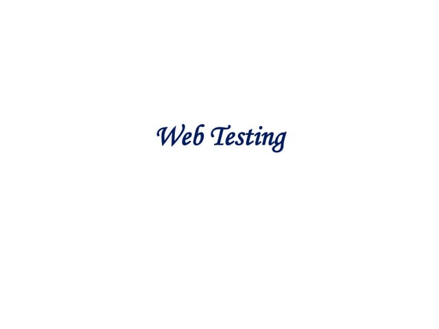 Web Testing