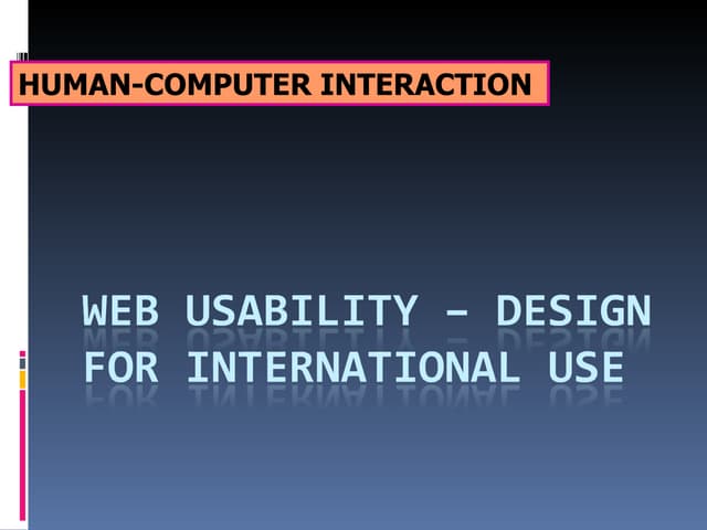 Web Usability   International Design