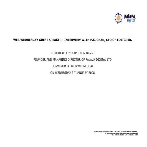 Web Wednesday Interview  - Edit Grid