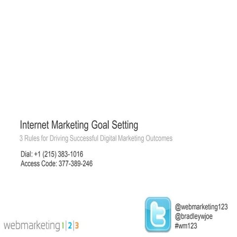 Web123 Internet Marketing Goal Setting-11-30-2011