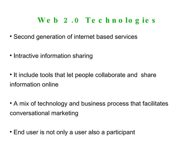 Web 2 0 Technologies