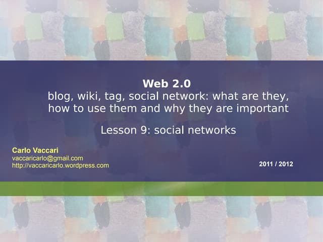 Web2.0.2012 - lesson 9 - social networks