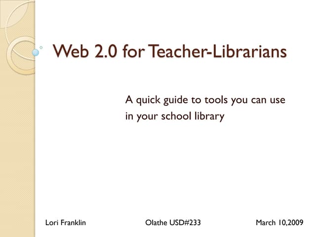 Web 2.0 for Teacher-Librarians