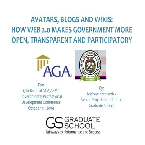 Gov 2.0 for Honolulu-Pacific FEB and AGA-ASMC Conference