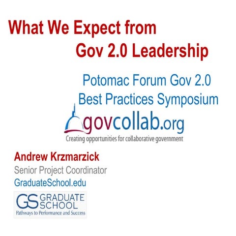 The 6 Competencies of a Gov 2.0 Leader