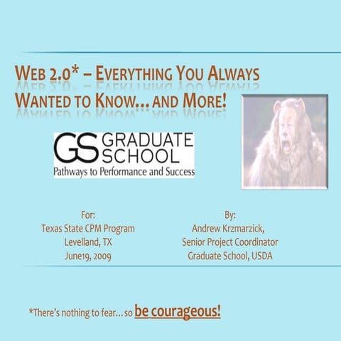 Web 2.0 for Texas State Certified Public Manager (CPM)